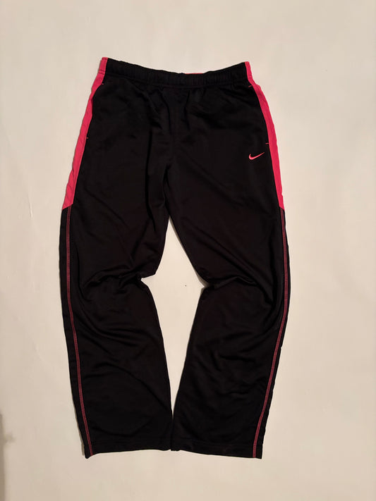 Nike Track Pants – Black with Pink Panels & Stitching