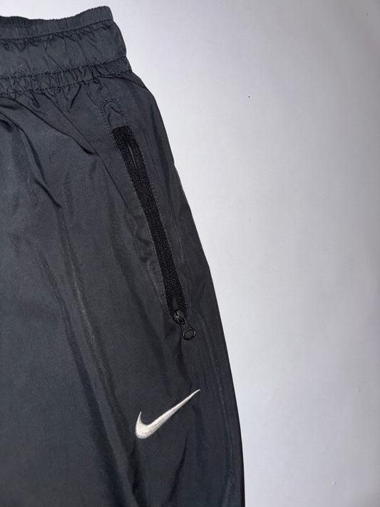 Nike Track Pants – Black with White Swoosh